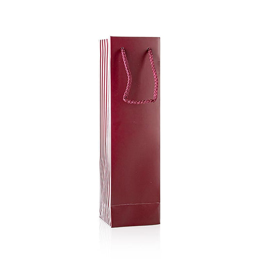 Weinpräsenttasche, Flaschentüte, 1er, grau/rot, 360x100x80mm, 1 St