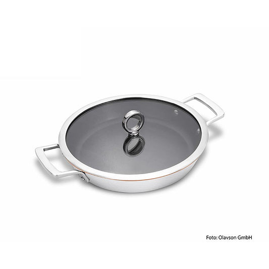 Olavson Kupferkern Pfanne Serviere m. Deckel, beschichtet, 26cm, f. a. Herdarten, 1 St