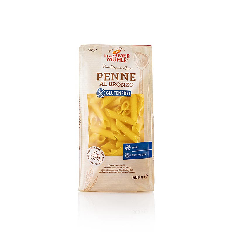 Pasta, penne di mais e riso, senza glutine, Hammermühle, 500 g