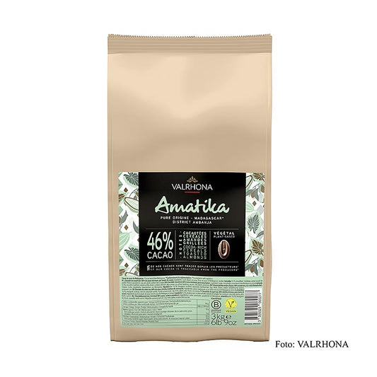 Valrhona AMATIKA, couverture noire végane, 46 % Cacao 51470), 3 kg