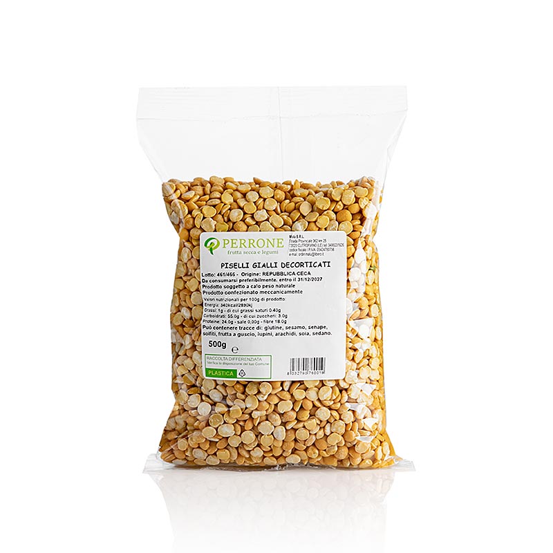 Piselli gialli, tagliati a metà, secchi, Perrone, 500 g