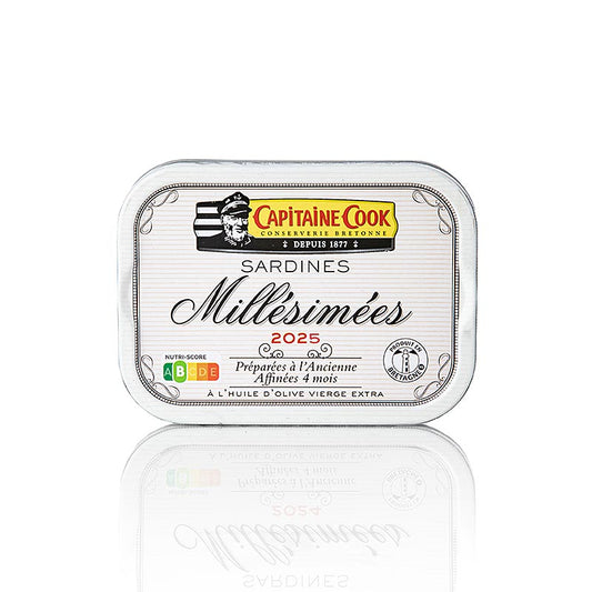 Sardines à Huile d'olive, millésime 2025, Capitaine Cook, France, 115 g