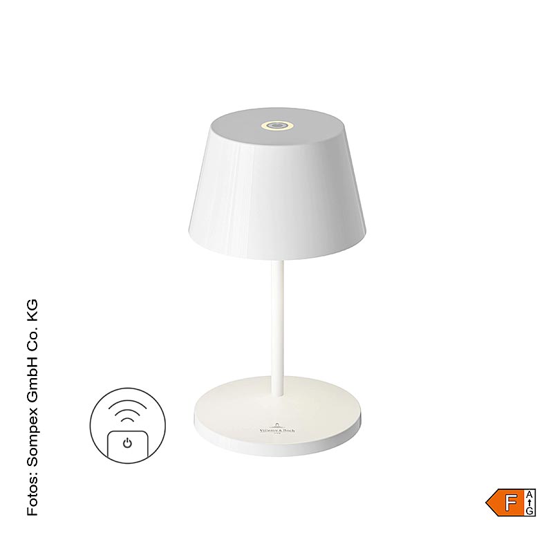 Lampe de table « SEOUL RC », avec batterie rechargeable, céramique, blanche, 1 pièce