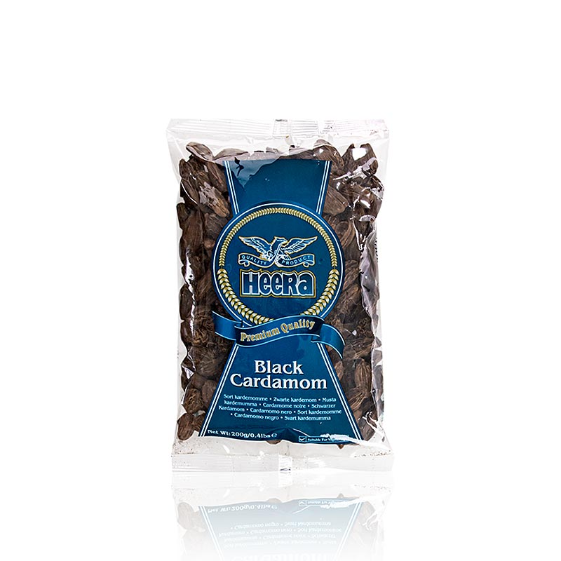 Cardamome, entière, noire, Heera, 200 g