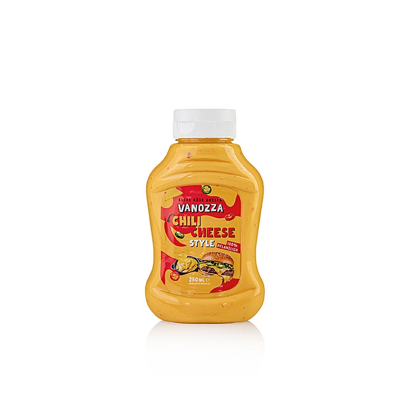 Vanozza Chili Cheese Style, vegane Sauce mit Chili & Käsegeschmack, 250 ml