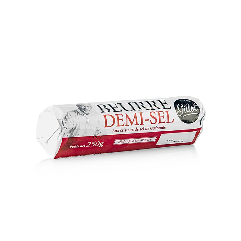 Gillot - Gesalzene Butter, Demi-Sel, Frankreich (spürbare Meersalzkristalle), 250 g