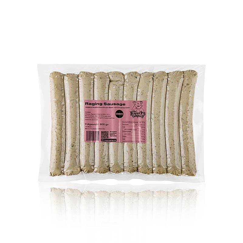 The Raging Pig Company - Salsiccia alla griglia (vegano), 800 g, 10 pezzi