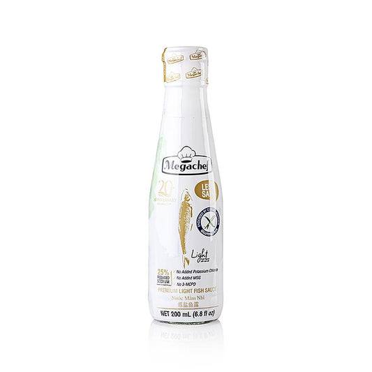 Megachef Sauce de poisson premium light (teneur réduite en sel), Sans gluten, 200 ml
