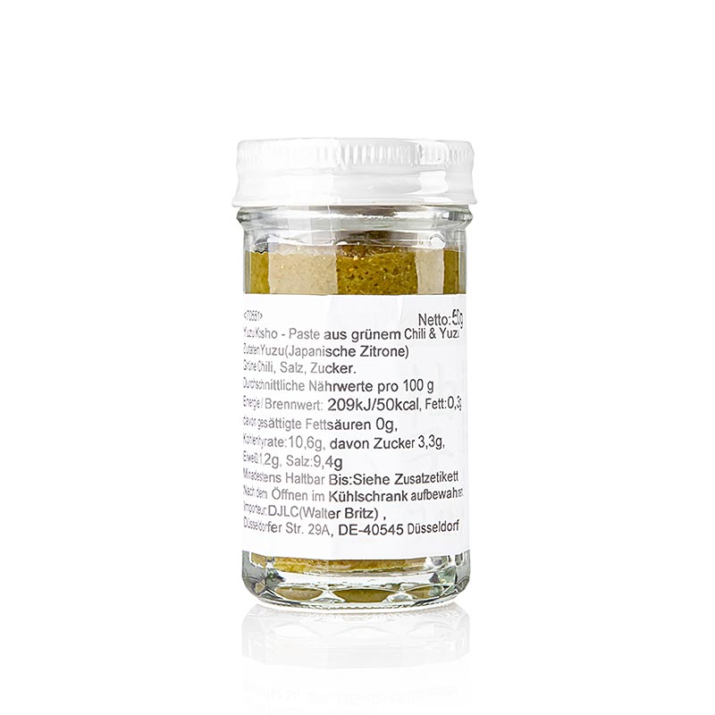 Yuzu Kosho, condiment à base de piment et de yuzu, pâte, verte, Japon, 50 g