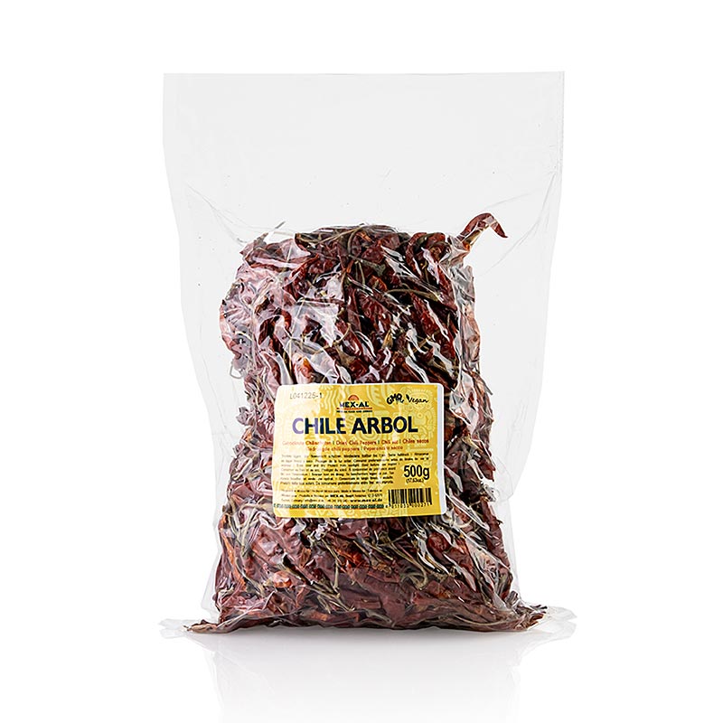 Peperoncini Arbol, essiccati, interi, piccanti (15-30.000 Scoville), 500 g