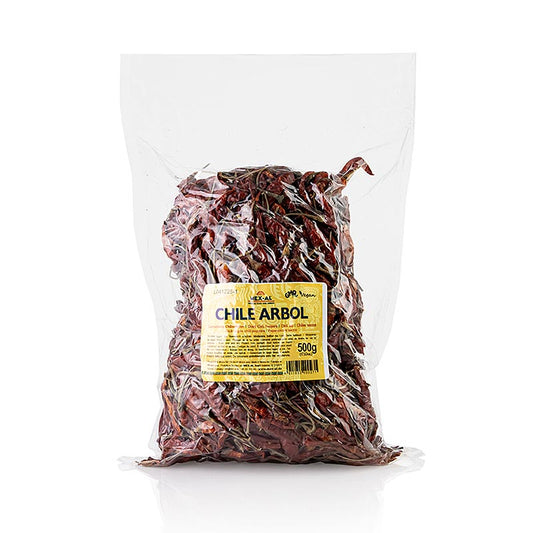Peperoncini Arbol, essiccati, interi, piccanti (15-30.000 Scoville), 500 g