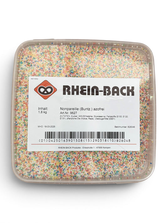 Nonpareille Zuckerstreusel bunt 1,8 kg – Liebesperlen für Eis & Gebäck 1,89 KG